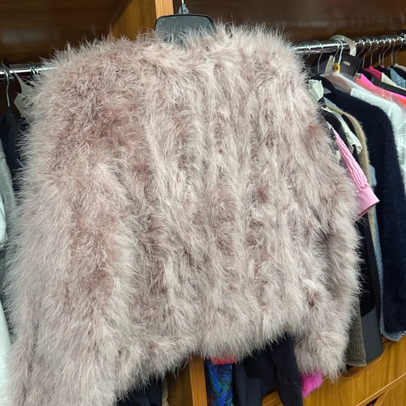 Aqua Feather Open Front Jacket - 100% Exclusive Bloomingdales - Picture 4 of 6